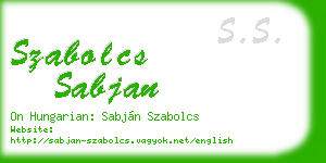 szabolcs sabjan business card