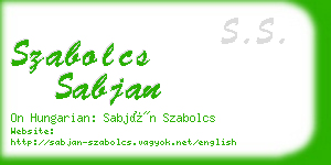 szabolcs sabjan business card